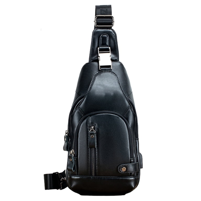 Genuine Leather Sling Bag Crossbody Chest Pack Shoulder Backpack Amazon.com | LRTO Genuine Leather Sling Bag Crossbody Purse  main image 3
