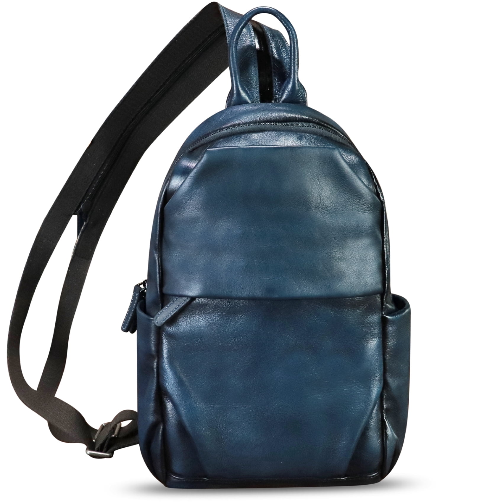 Genuine Leather Sling Bag for Men Women Retro Sling Backpack Purse Crossbody Bag