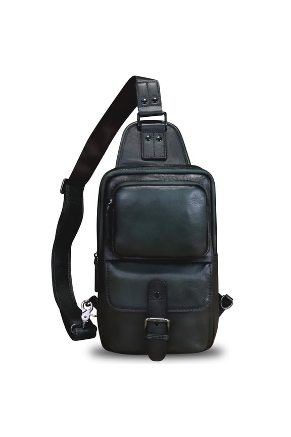Genuine Leather Sling Bag for Women Men Retro Sling Backpack Purse Crossbody Bag