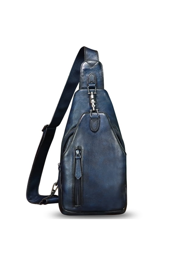 Genuine Leather Sling Bag for Women Men Retro Sling Backpack Purse Crossbody Bag