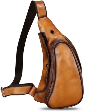 Genuine Leather Sling Bag for Women Men Sling Backpack Purses Crossbody Bag