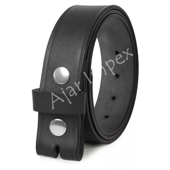 Genuine Leather Snap on Belt Strap, Heavy Duty, Durable, 1.5" Wide, Easy Carry and Everyday Use Belt Strap