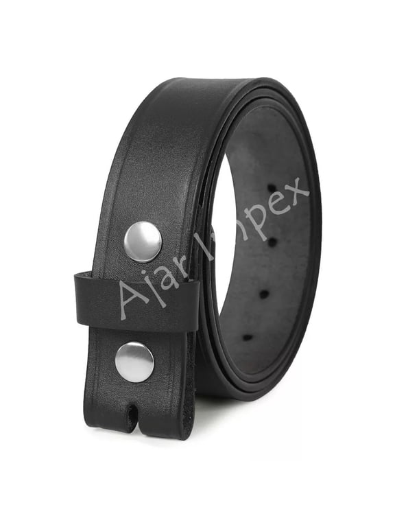 Genuine Leather Snap on Belt Strap, Heavy Duty, Durable, 1.5" Wide, Easy Carry and Everyday Use Belt Strap