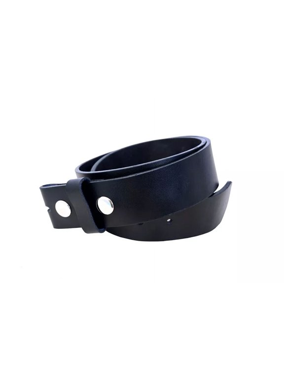 Genuine Leather Snap on Belt Strap, Heavy Duty, Durable, 1.5" Wide One Piece Plain Belt, Easy Carry and Everyday Use Belt Strap