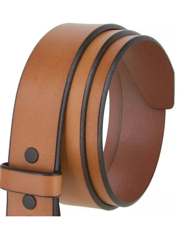Genuine Leather Snap on Belt Strap, Heavy Duty, Durable, 1.75" Wide One Piece Plain Belt, Easy Carry and Everyday Use Belt Strap