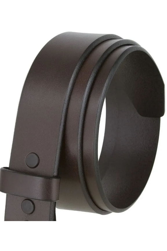 Genuine Leather Snap on Belt Strap, Heavy Duty, Durable, 1.75" Wide One Piece Plain Belt, Easy Carry and Everyday Use Belt Strap