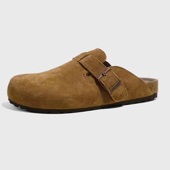 Genuine Leather Suede Classic Clog Womens Shoes - Slip-on Mule Comfortable Shoes for Women