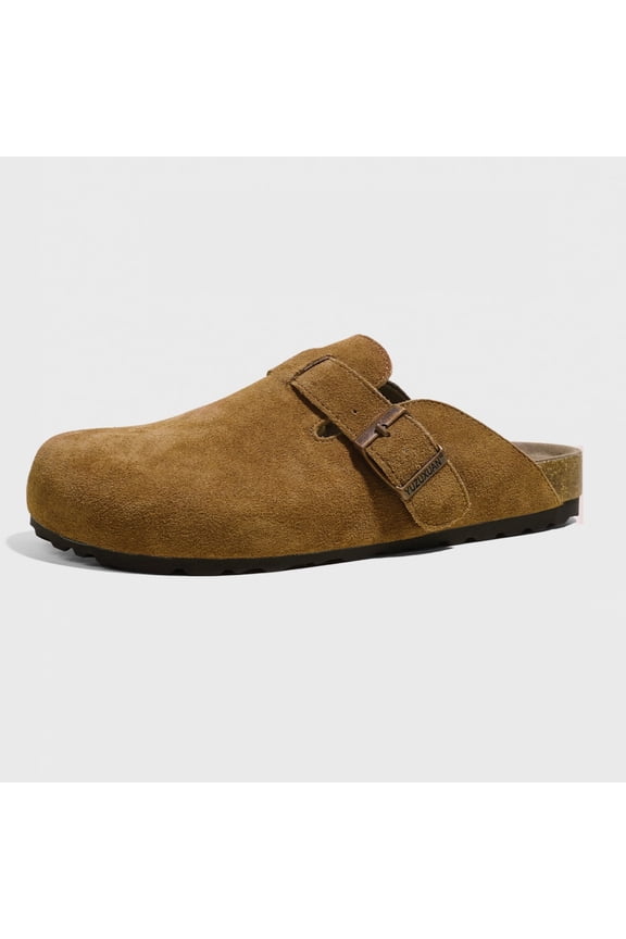 Genuine Leather Suede Classic Clog Womens Shoes - Slip-on Mule Comfortable Shoes for Women
