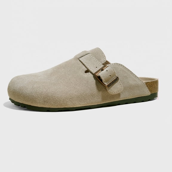Genuine Leather Suede Classic Clog Womens Shoes - Slip On Mule Comfortable Shoes for Women