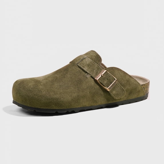 Genuine Leather Suede Classic Clog Womens Shoes - Slip On Mule Comfortable Shoes for Women