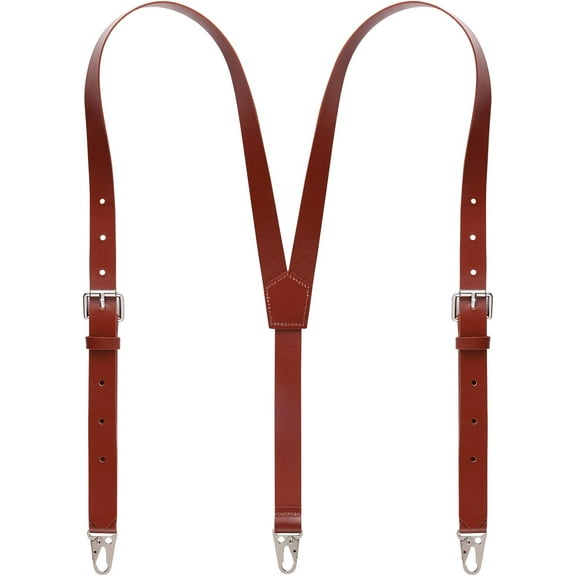 Genuine Leather Suspenders for Men, Y Design Leather Suspenders
