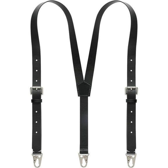 Genuine Leather Suspenders for Men, Y Design Leather Suspenders