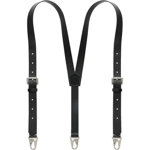 Genuine Leather Suspenders for Men, Y Design Leather Suspenders