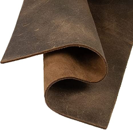 FabricLA Genuine Leather Tooling and Crafting Sheets | Heavy Duty Full Grain Cowhide (3.00mm) | Arizona Cognac, Size: 6 x 6, Brown