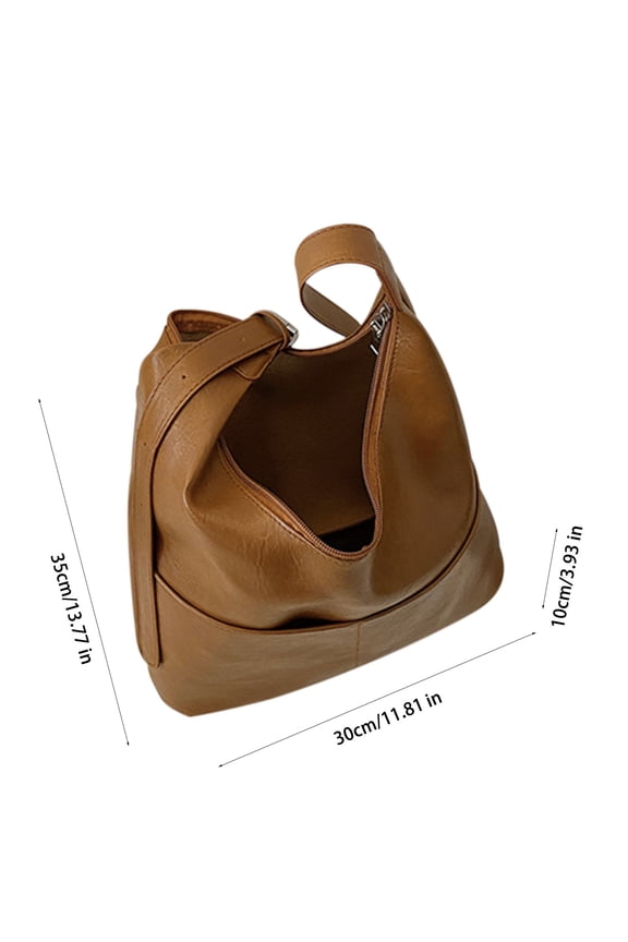 Genuine Leather Tote Bag For Women,Large Capacity Shoulder Handbag,Multi Purpose Travel Shopping Bag,Durable Handcrafted Leather,Main Compartment Side Pockets,Casual Work Business Diaper Bag
