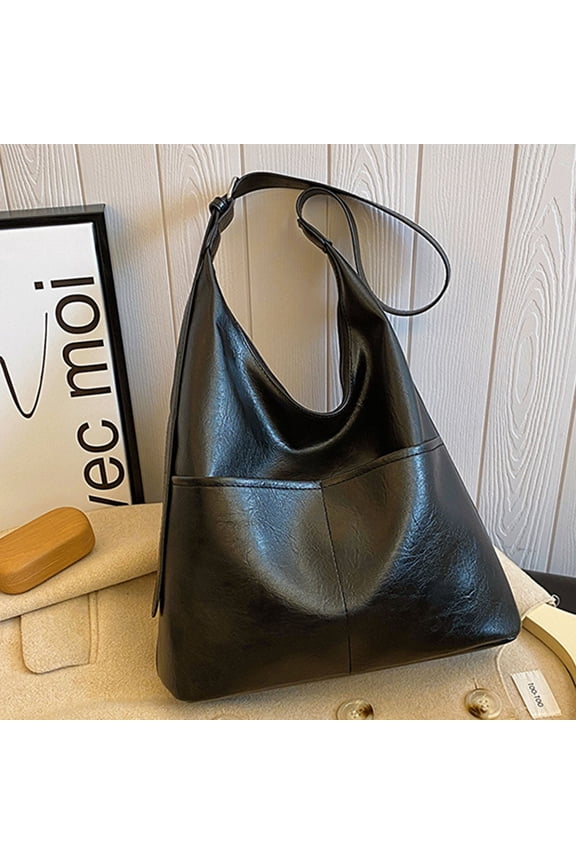 Genuine Leather Tote Bag For Women,Large Capacity Shoulder Handbag,Multi Purpose Travel Shopping Bag,Durable Handcrafted Leather,Main Compartment Side Pockets,Casual Work Business Diaper Bag