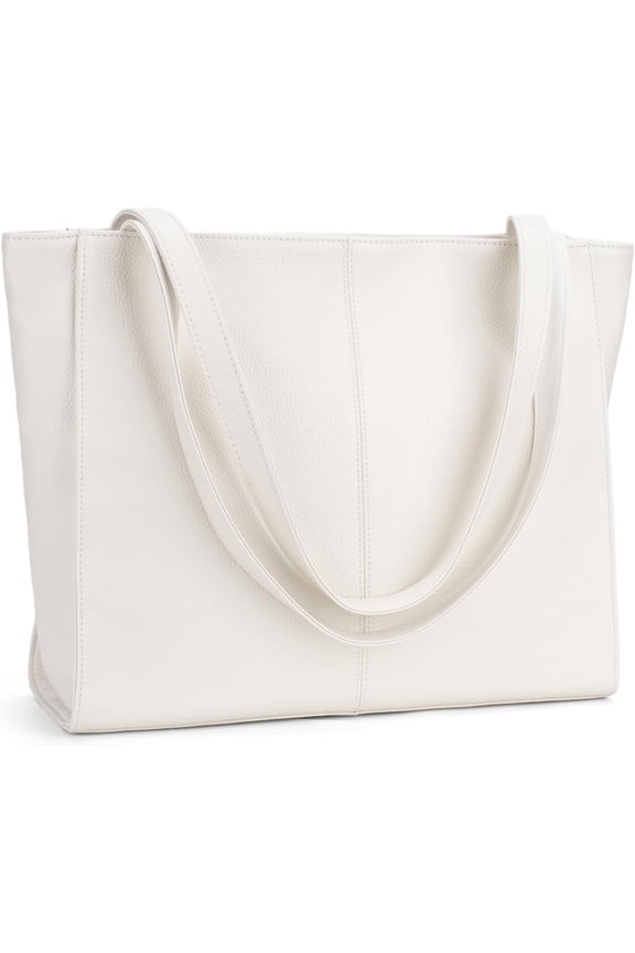 Genuine Leather Tote Bag for Women Work, Women's Leather Shoulder Bags Purses Satchel Handbags with Laptop Compartment