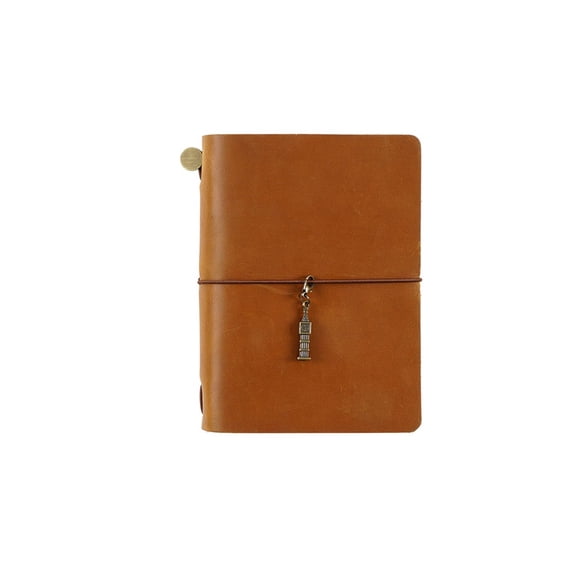 Genuine Leather Travel Notebook Protective Cover Journal Sketchbook Planner Agenda Diary Personal Organizers Noteboo (Light Brown Portable)