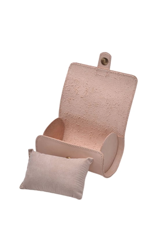 Genuine Leather Travel Watch Case Roll Organizer for 2 Watches and Bracelets