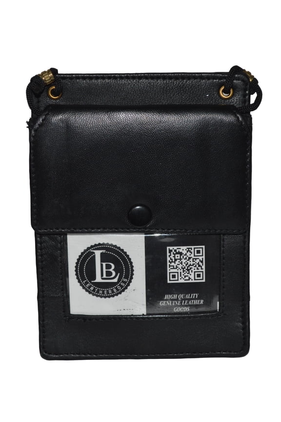 Genuine Leather Travel wallet fits passports and has a neck string