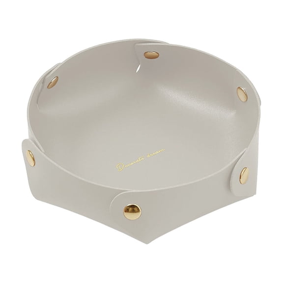 Genuine Leather Tray Organizer - Practical Lightweight Water Resistant Computer Table Desk Storage Box for Wallets, Watches, Keys, Coins, Cell Phones and Office Equipment