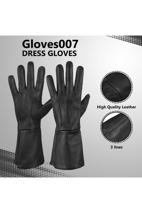 Genuine Leather Unlined Long Arm Cuff, Medieval Gauntlet Cosplay Gloves For Men