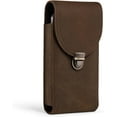 Genuine Leather Vertical Cell Phone Holster Fits for iPhone 15 Pro Max