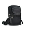 thumbnail image 1 of Genuine Leather Waist Bag Gift for Man Small Crossbody Shoulder Bag Business Belt Pouch Pocket Fannypack Zipper Coin Purse Male Wallet Sport Run Phone Money bag Vertical Multifunctional Messenger Bag, 1 of 9