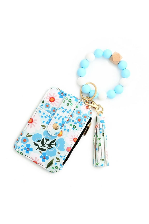 Genuine Leather Wallet Keychain - Compact RFID Blocking Key Ring with Multi-Card Slots and Money Pocket