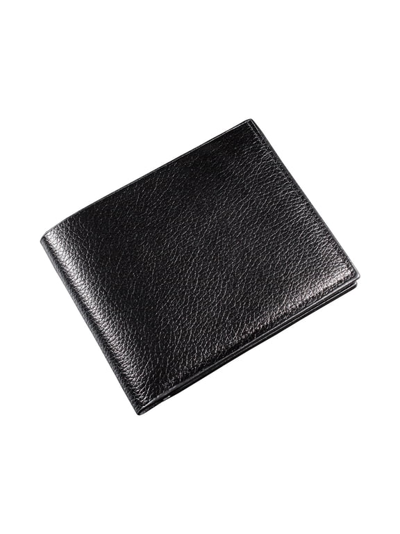 Genuine Leather Wallet, Men Slim Wallets with Latest RFID Block Technology, Stop Electronic Pick Pocketing-RFID Blocking Wallet (Black)