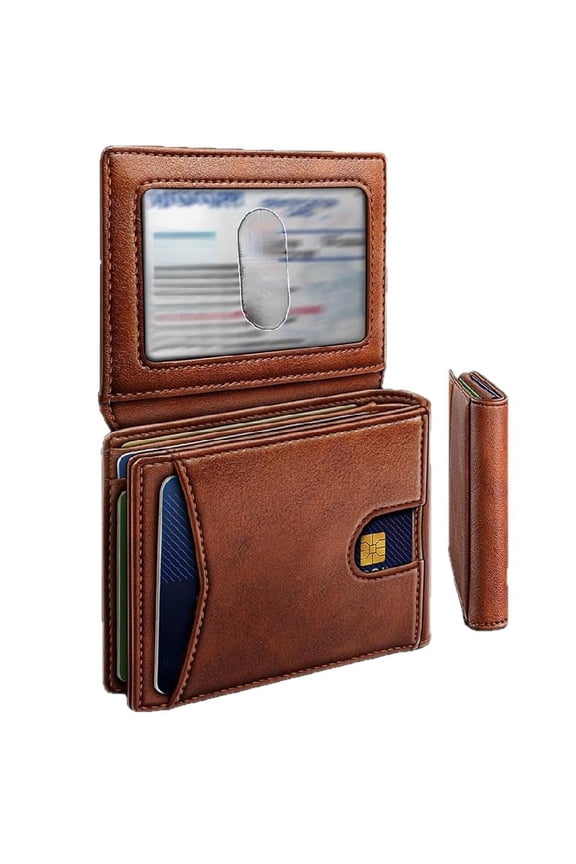 Genuine Leather Wallet for Men Slim Front Pocket RFID Blocking Wallet with 11 Card Slots and Compact Card Holder Design for Daily Use