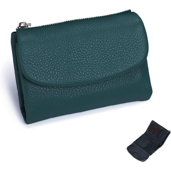 Genuine Leather Wallet for Men and Women, Compact Coin and Card Holder