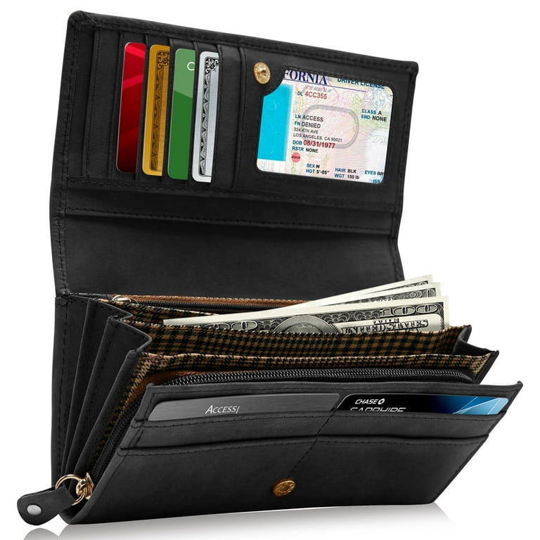 Access Denied Women's Genuine Leather RFID Wallet with Embossed