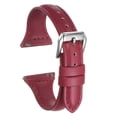 thumbnail image 1 of Genuine Leather Watch Band 20mm Quick Release Elegant Top Grain Replacement Strap Dark Red/Silver Tone, 1 of 6