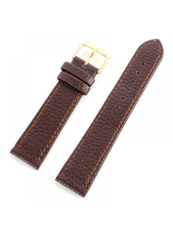 Genuine Leather Watch Band Strap Litchi Pattern Printed Pin Buckled Adjustable Leather Wristband Wristwatch Bands Replacement Watchbands 12mm 14mm 16mm 18mm 20mm 22mm