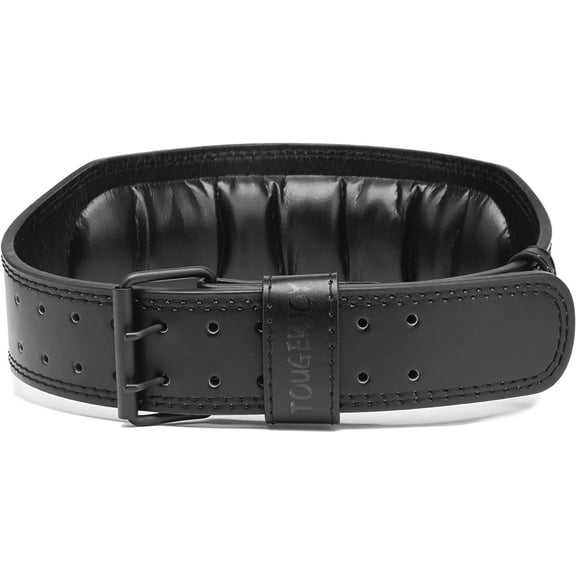 Genuine Leather Weight Lifting Belt for Men Double Prong Power Belt Heavy Duty - Strong, Stabilizing Back Support for Deadlifts, Squats Powerlifting