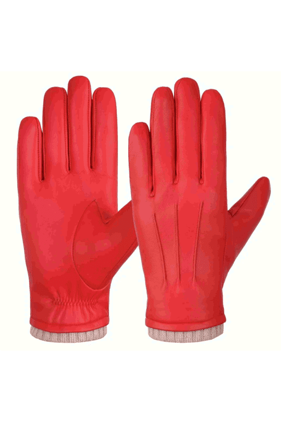 Genuine Leather Winter Dress Gloves, Fleece Lined For Men