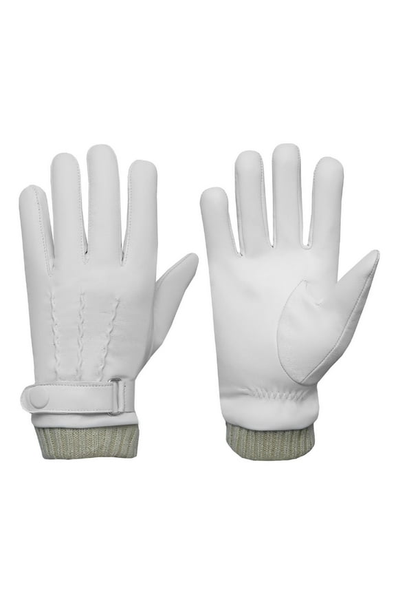 Genuine Leather Winter Dress Gloves With Fleece Lining For Men