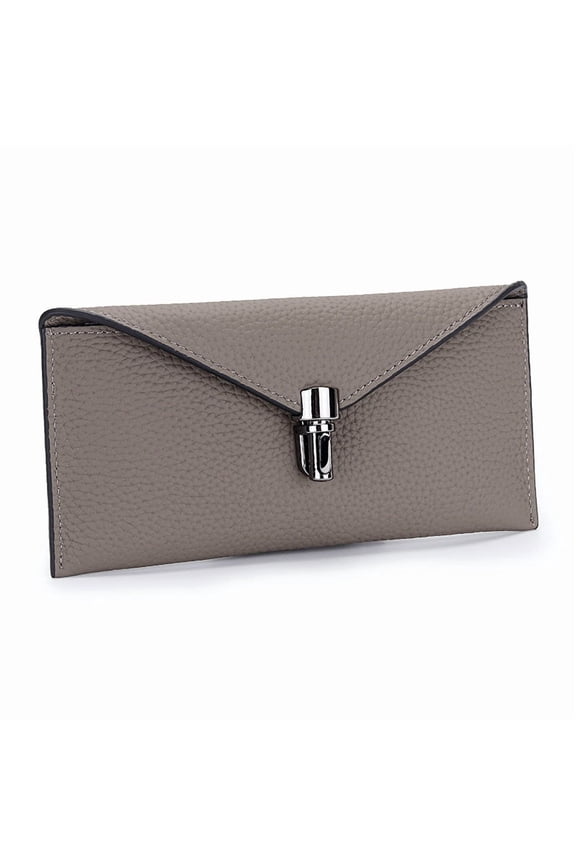 Genuine Leather Women Wallets Fashion Lock Long Purse First Layer Of Cowhide Female Wallet Clutch Bag Thin Envelope Billfold