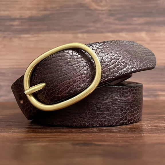 Genuine Leather Women's Belt, Pure Top Layer Cowhide, Vintage Versatile Decorative Fashion Simple Classic Jeans Belt, 1.1in Wide