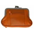 thumbnail image 1 of Genuine Leather Women's Change Purse Clasps Open Coin Card Holder (Many Colors), 1 of 10