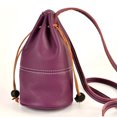 thumbnail image 1 of Genuine Leather Women's Crossbody Bag, Mini Bucket Bag, Solid Color Casual Shoulder Bag, Adjustable Shoulder Strap, Drawstring Closure, Unlined Edge - Adjustable Shoulder Strap, 1 of 14