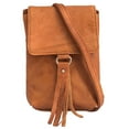 thumbnail image 1 of Genuine Leather Women's Phone Pouch Crossbody Flap Top w Tassel, 1 of 6
