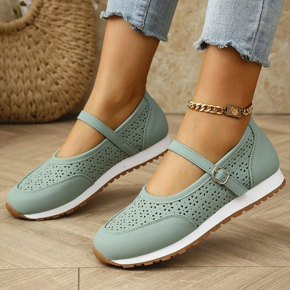 Genuine Leather Women's Sandals with Memory Foam Natural Cork Fashion Casual Summer Style Solid Color Shallow Buckle Fashionable And Comfortable Shoes Sandals
