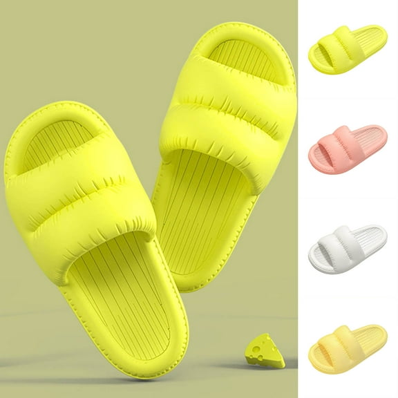 Genuine Leather Women's Sandals with Memory Foam Natural Cork Fashionable Casual Summer Thick-Soled Bathroom Soft-Soled Bread-Style Wearable Sandals