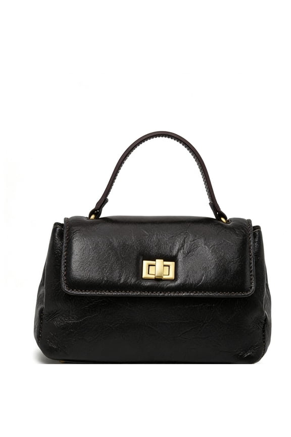Genuine Leather Women's Soft Mini Flap Shoulder Crossbody Handbag