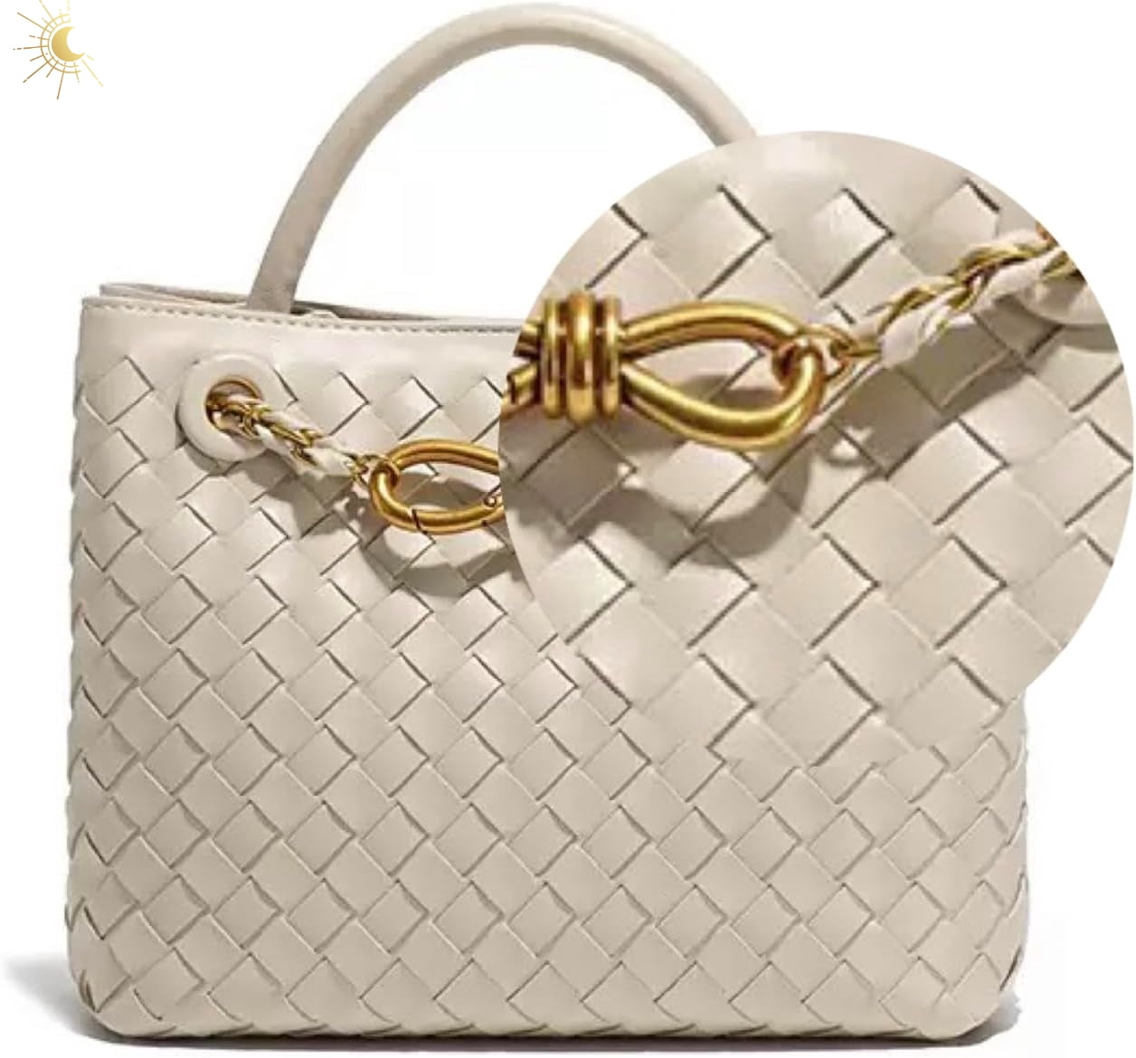 Mini Women's Leather Top Handle Handbag - Lightweight Woven Cowhide Satchel For Daily Use & Travel