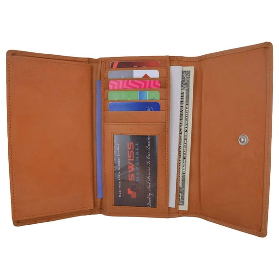 Genuine Leather Womens Large Clutch Checkbook Holder Ladies Purse Wallet