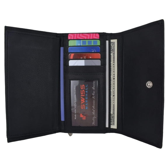 Genuine Leather Womens Large Clutch Checkbook Holder Ladies Purse Wallet