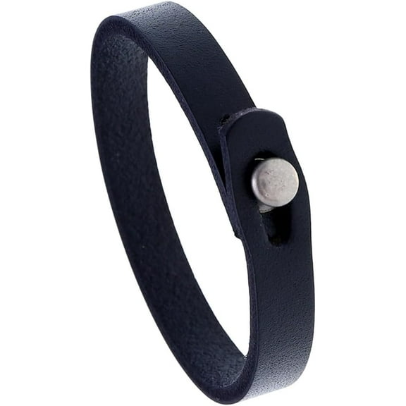Genuine Leather Wrap Bracelet for Men Retro Vintage Punk Style Cowhide Leather Cuff Wristband Adjustable Handmade Bangle for Daily Wear Costume Jewelry Party Cosplay Gift(Black)